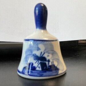 Vintage Hand Painted Delfts Blue Holland Bell 1.625" tall x 1.25" wide